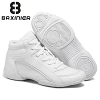 BAXINIER Girls White High Top Cheerleading Shoes for Youth in Cheer Competition Training Dance and Tennis Lightweight Kids Sneak 4
