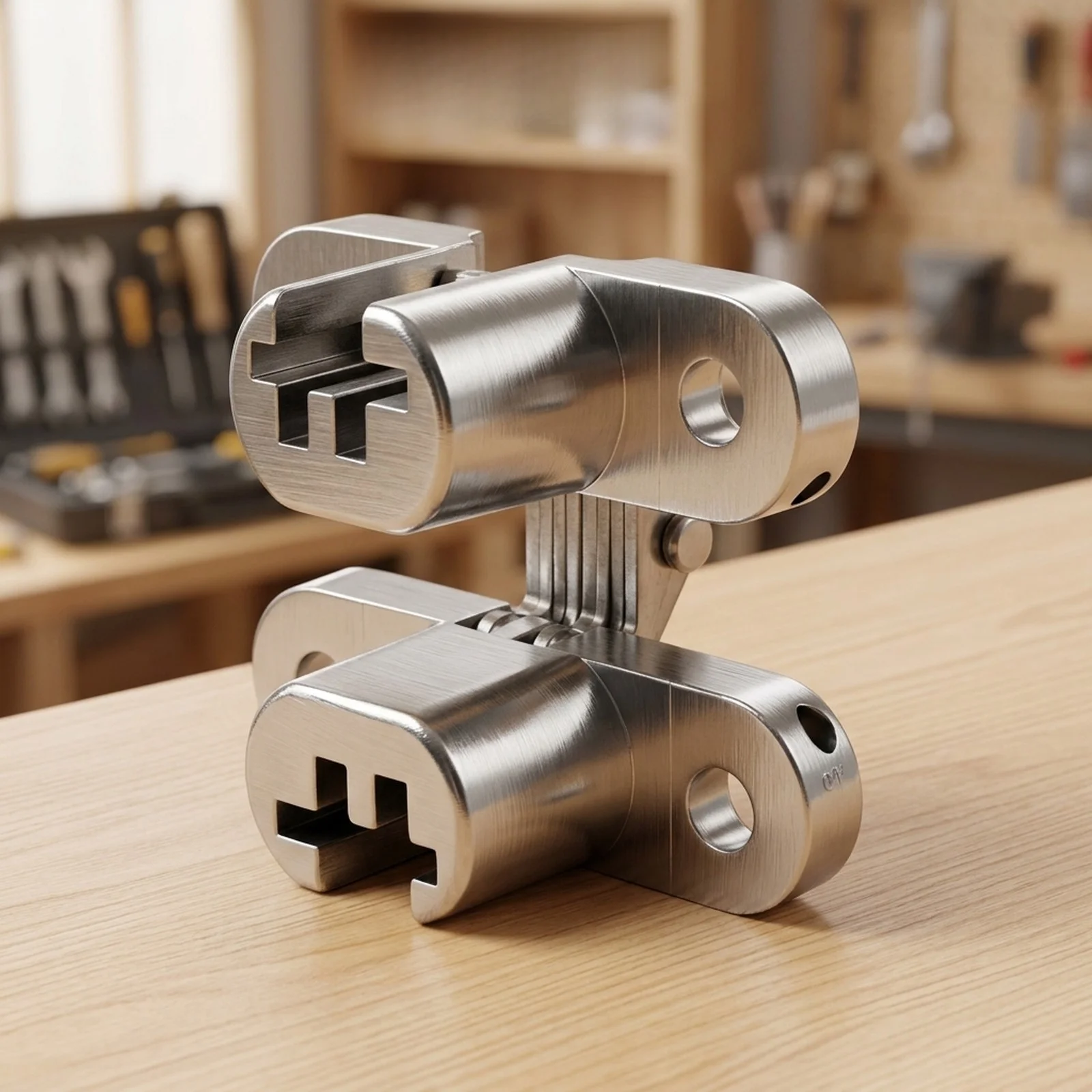 Invisible Folding Door Hinge in Stainless Steel with for cross Structure for Use on Wooden Counters Tables and Setups
