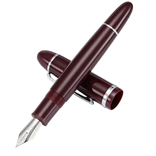 

Jinhao X159 Acrylic Fountain Pen Red Spin silvery 40MM Nib Elegante Ink Pen Business Office Supplies Pens