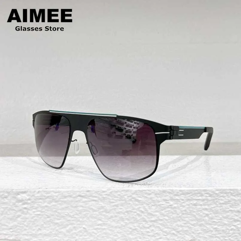 Berlin Brand Fashion Sunglasses Stainless Steel Anti-reflection Sun Glasses Men Women Big Size No Screw Ultralight Eyeglasses