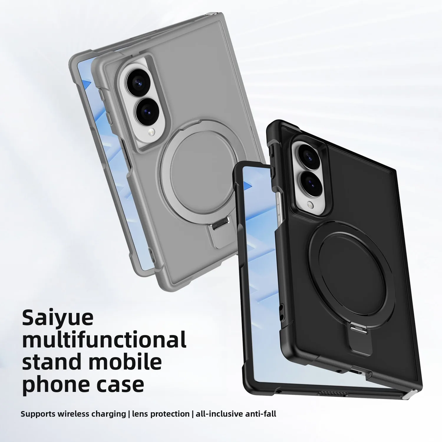 For Samsung Galaxy Z Fold 8 Magnetic Phone Case With Lens Protector Bracket Shockproof Anti-Drop Stand Back Cover Funda