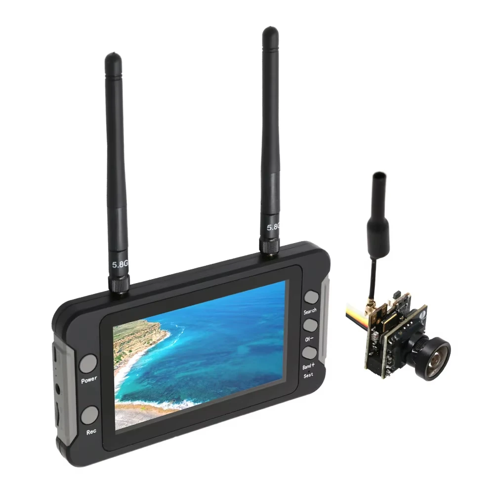 5.8G 40CH Dual Antennas FPV Goggles Monitor Video Glasses Headset HD W/ 5.8G 25mW Transmitter FPV Camera + OSD for Racing Drone