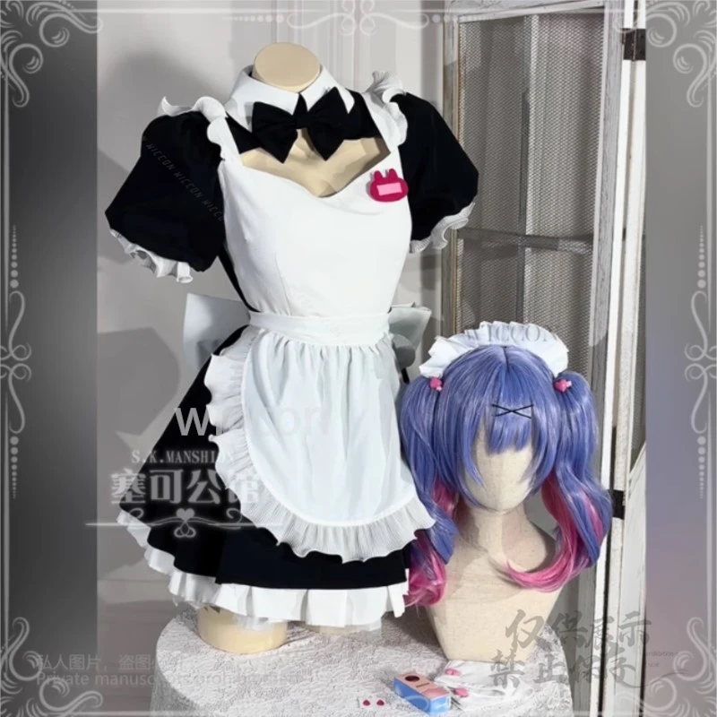 Anime mikuuuu cosplay traje coelho buraco sexy bonito vestido de empregada saia perucas para mulheres meninas festa de halloween roleplay personalizado