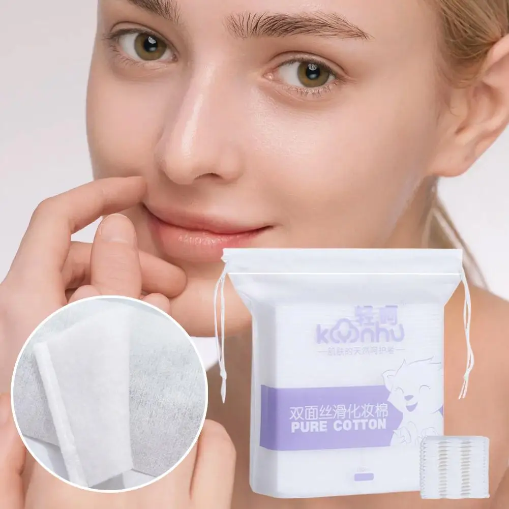 Tampons démaquillants jetables, 100 pièces, doux et respirants, rectangulaires, soins de la peau, tampons en coton pour le nettoyage quotidien du visage