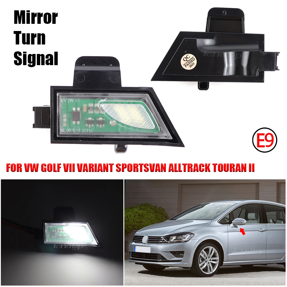 2Pcs Car LED Side Under Mirror Lamps Puddle Light For Volkswagen VW Golf 7 MK7 Variant GTI R20 Sportsvan Touran MK3 T5