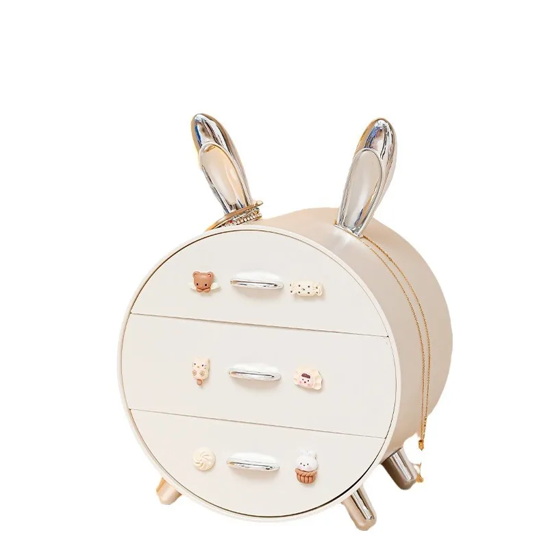 Bunny children\'s hairpin desktop stationery storage box Multi-layer drawer type students cute dormitory cosmetics storage box