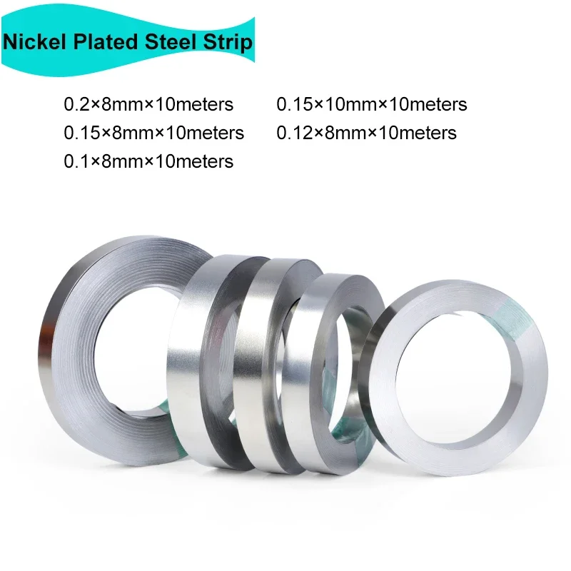 

Nickel Plated Strip 18650 Li-ion Battery Nickel Sheet Plate Connector 0.1~ 0.2mm Steel Belt Spot Welding Machine Battery Welder