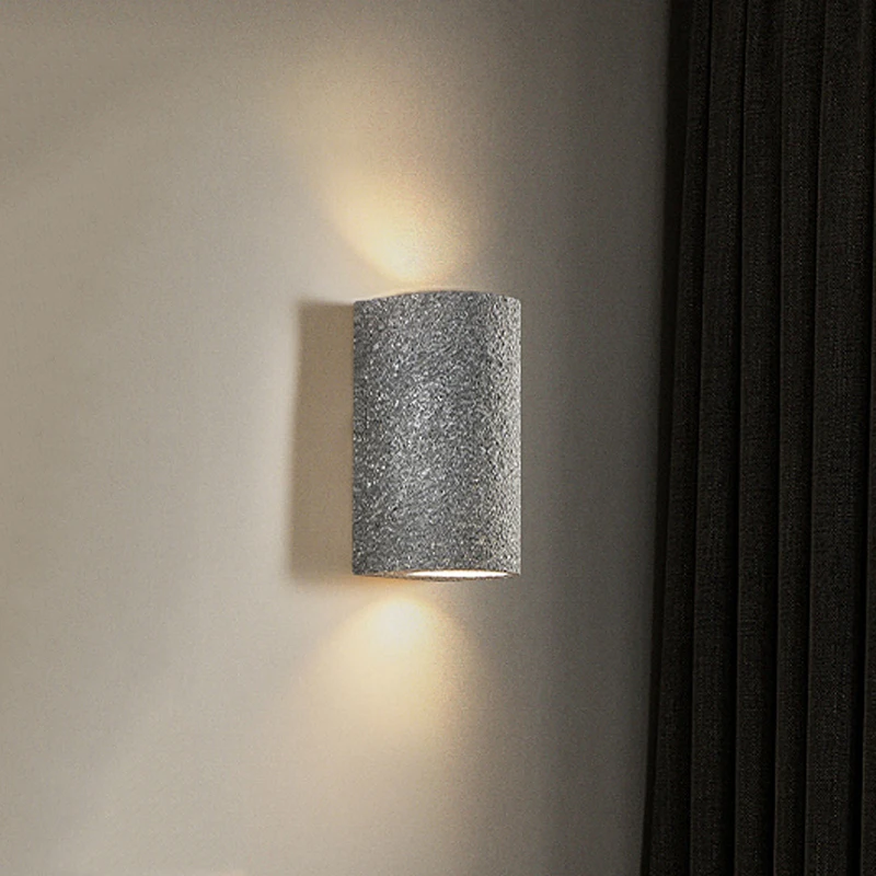 Wabi-sabi Wall Lamp Led Up Down Japanese Retro Foyer Bedroom Home Decor Light Nordic Bedside Stair Aisle Homestay Sconce Cement