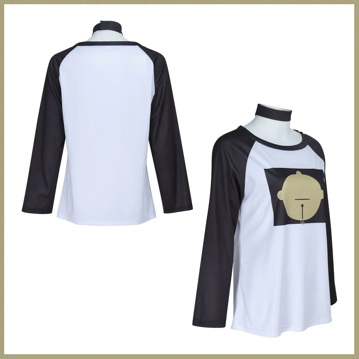 Anime Chainsaw Man – Il film: Costume cosplay Reze Arc T-shirt a maniche lunghe con giuntura nera Top Parrucca Uomo Donna Abito per il tempo libero quotidiano