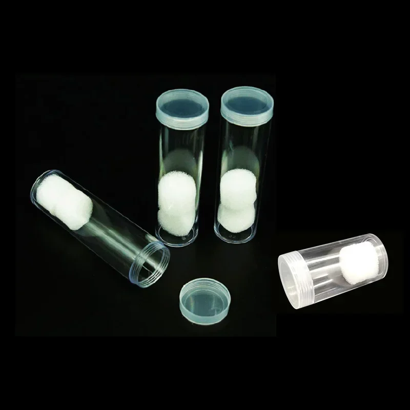 10pcs Plastic Coin Storage Tubes for Coin Collecting Supplies Round Clear Coin Tube with Screw Cap and Shock Protection Foam Pad