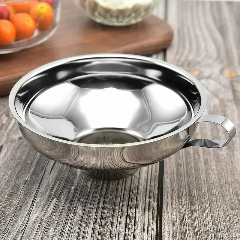 Stainless steel wide-mouth funnel jam salad dressing funnel large multi-function wine leak oil leak kitchen accessories gadgets