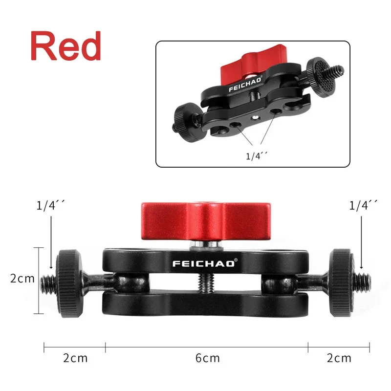 Universal Magic Arm with Dual Ballhead Articulating 1/4\'\' Screw Camera Video Monitor Mount Adapter for Cage Mic LED Light Tripod