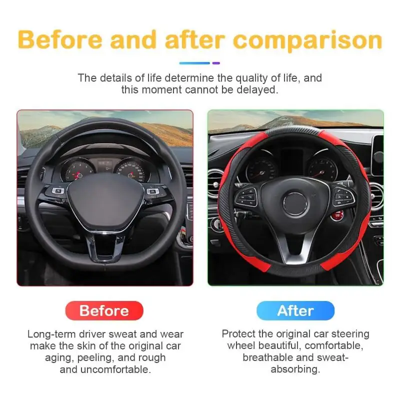Synthetic Fiber Checkered Embossed Streamlined Car Rimless Steering Wheel Cover Suitable For 37-38cm Car Interior Decorations
