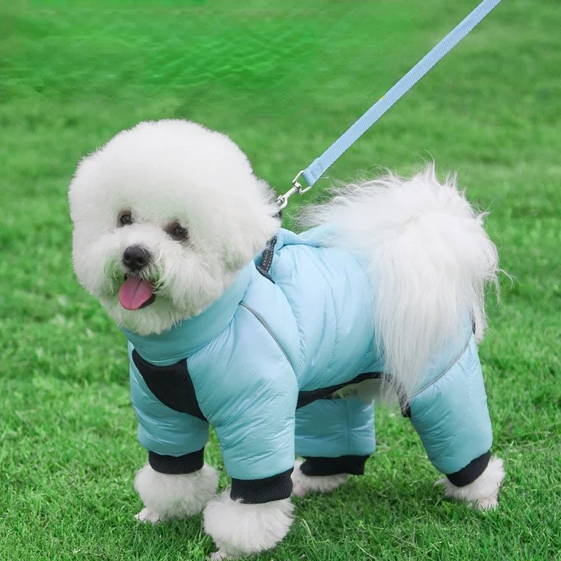 Winter Puppy Dog Coat Reflective Cold Weather Pet Clothes Dog Snowsuit Warm Padded Dog Jacket Winter Warm French Bulldog