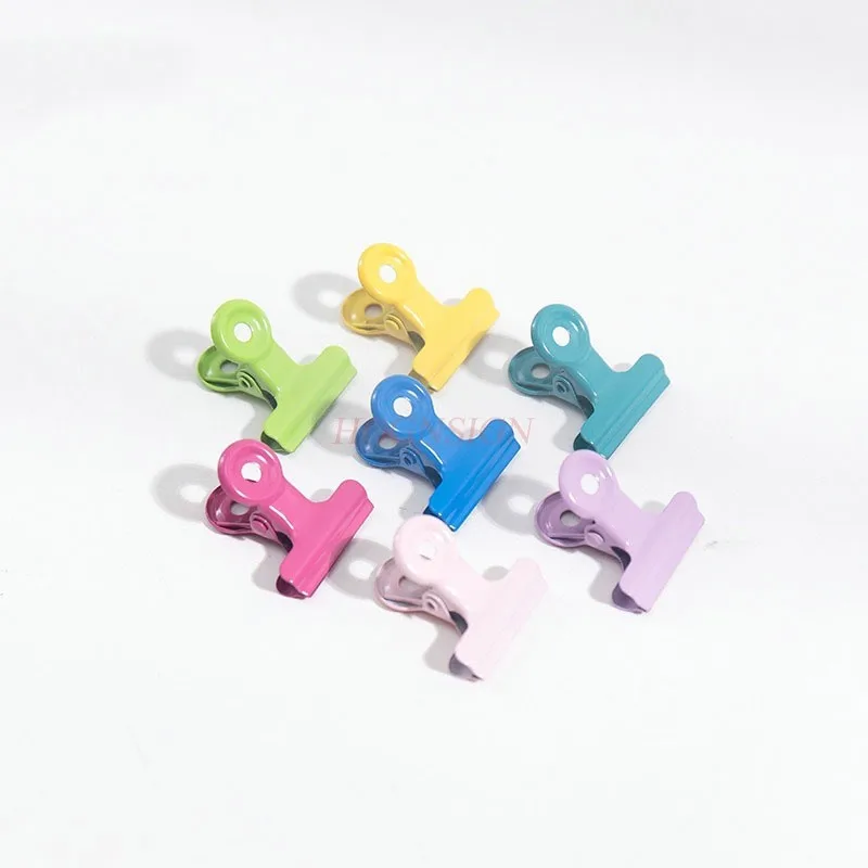 12pcs Mo San Color Round Grip Ledger Long Tail Clip Cute Color Long Tail Ticket Clip Student File Sorting Iron Clip - Image 2