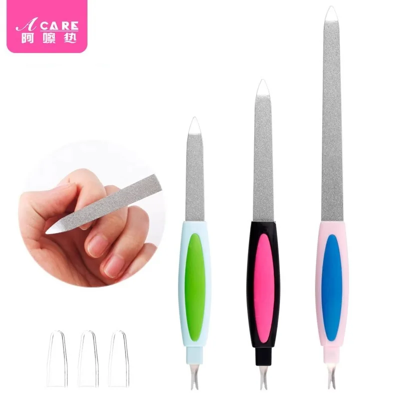 DX01/Nail File/Stainless Steel/B1PQ0-Easy to Use Manicure Implement Repair and Care Nail Surface Double-Sided with Lid P