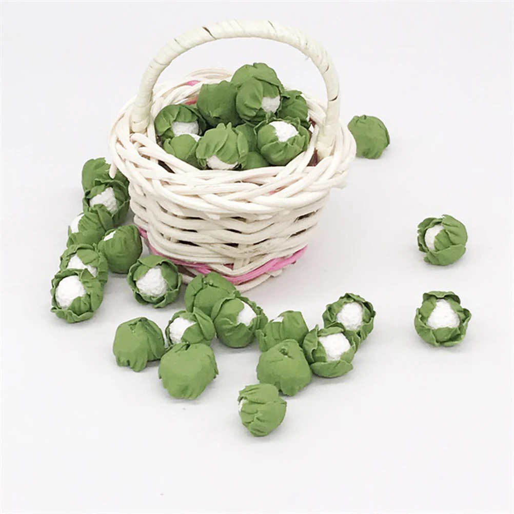 

5 Pcs Simulation Miniatures Cauliflower Lifelike Delicate Dollhouse Kitchen Garden Decoration Kids DIY Safe Material Toy Model