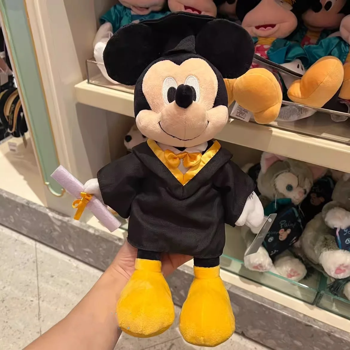 Hong Kong Disneyland Mickey and Minnie Graduation Costume Plush Dolls Couple Plush Dolls Student Graduation Memorial Gift