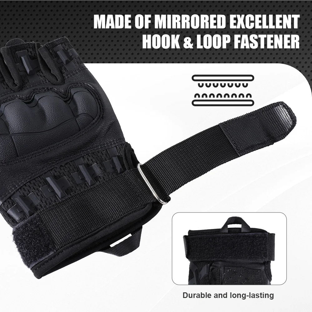 Outooor Tactical Fingerless Gloves Hard Shell Sports Paintball Airsoft Hunting Combat Riding Hiking Cycling Anti-skid Gear Men