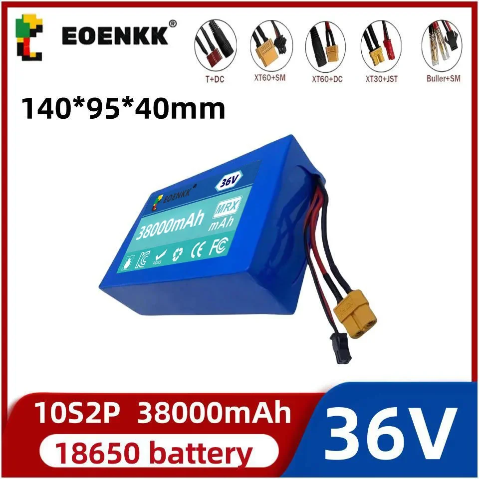 36V electric Battery 38Ah 10S2P 18650 Lithium Battery Pack 550W 38000mAh 42V City Coco Cooter Vehicle  Battery with BMS