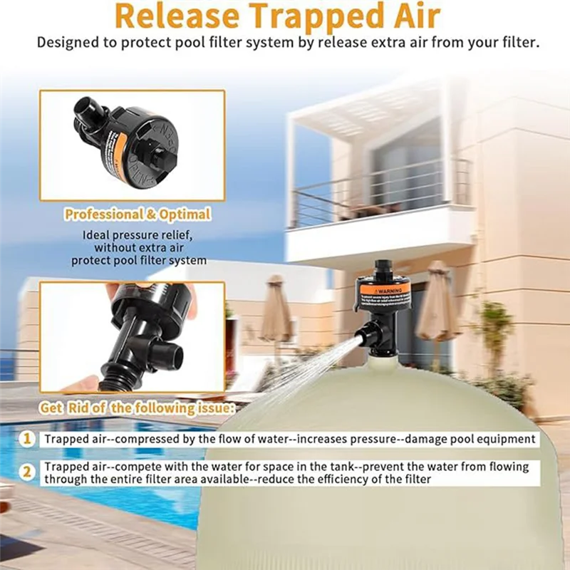 CQMF-High Flow Air Relief Valve 98209803 For Pool And Spa Filter 98209803 High Flow Manual Air Relief Valve Replacement