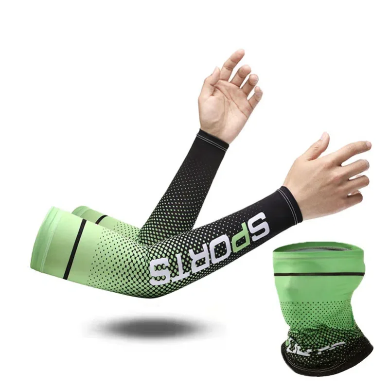 Conjunto de 2 uds. De guantes largos con protección solar UV, cubierta protectora de manos, mangas para brazos, mangas de seda helada, brazo para exteriores, deporte fresco y ciclismo