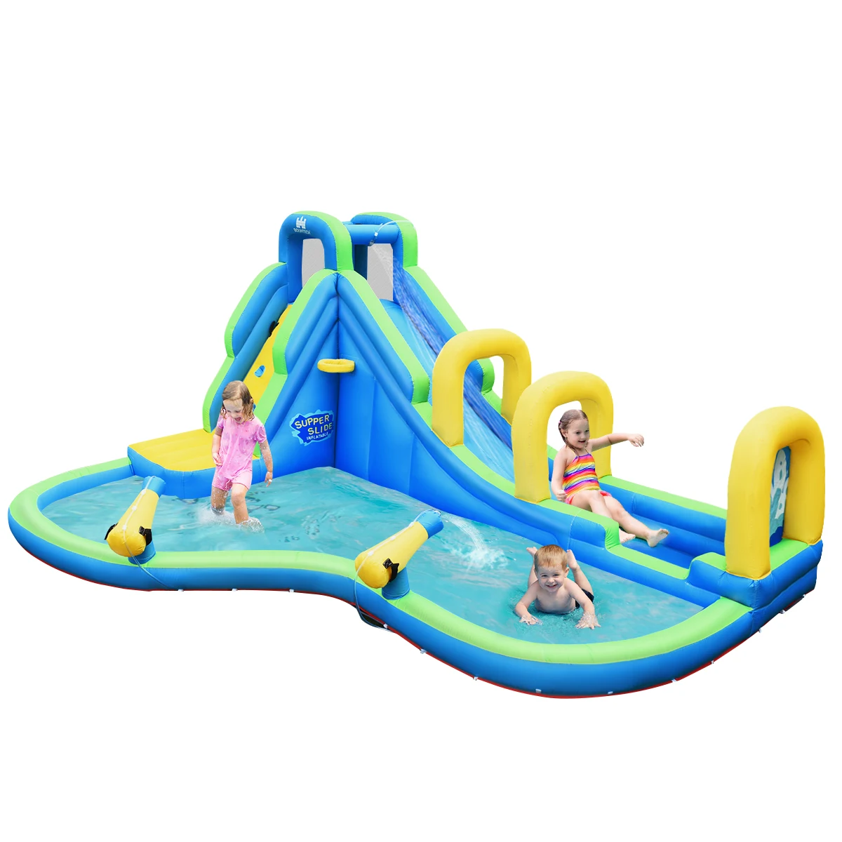 Aufblasbare Wasser rutsche Kinder Bounce House Castle Splash Pool ohne Gebläse