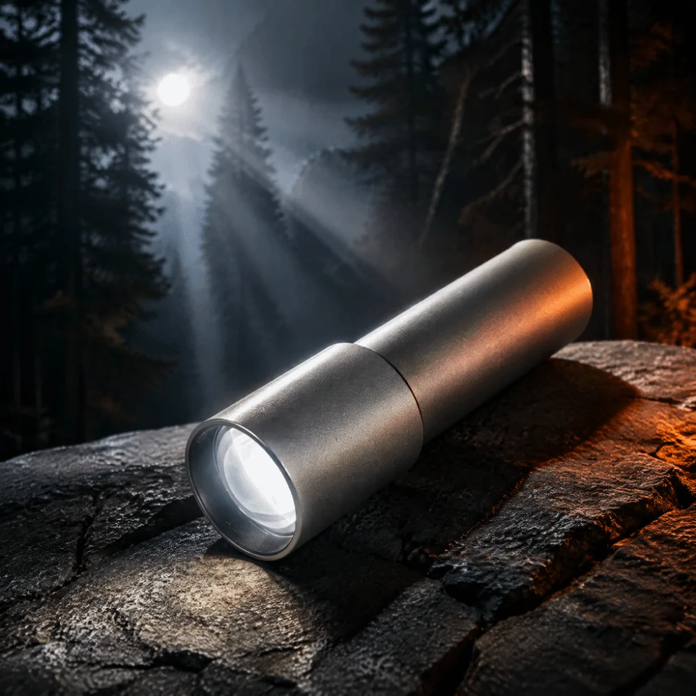Super Bright Telescopic Zoom Flashlight Waterproof Multi-speed Adjustment White Laser Flashlight Stainless Steel Zoom in And Out