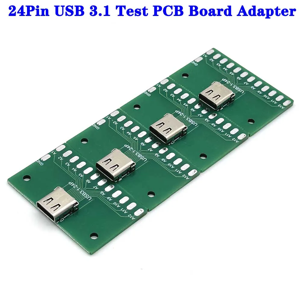 

Type-C Male to Female USB 3.1 Test PCB Board Adapter Type C 24P 2.54mm Connector Socket For Data Line Wire Cable Transfer