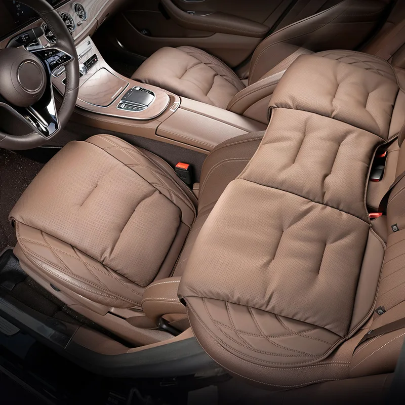 Nappa leather Car Seat Cover Soft Auto Seat Cushion Chair Protector Pad For Hyundai Santa Fe Sonata Tucson Kona I30 IX25 IX35