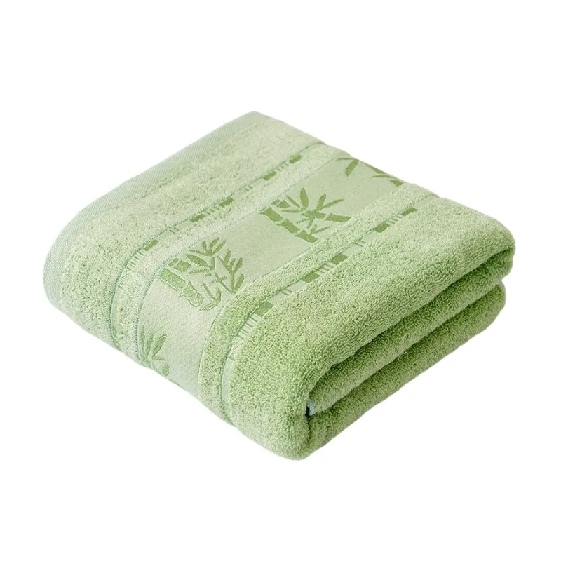 Oversized 140x70cm Green Bamboo Towel Cover Embroidered Bath Towel Personalized Sport Gift for Home Bathroom Summer Towels