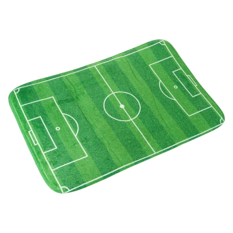 Football Field Ground Floor Mat Decor Reusable Washable Rug Carpet Mat Flannel Anti-skid Entry Doormat Bedroom Carpets B95B
