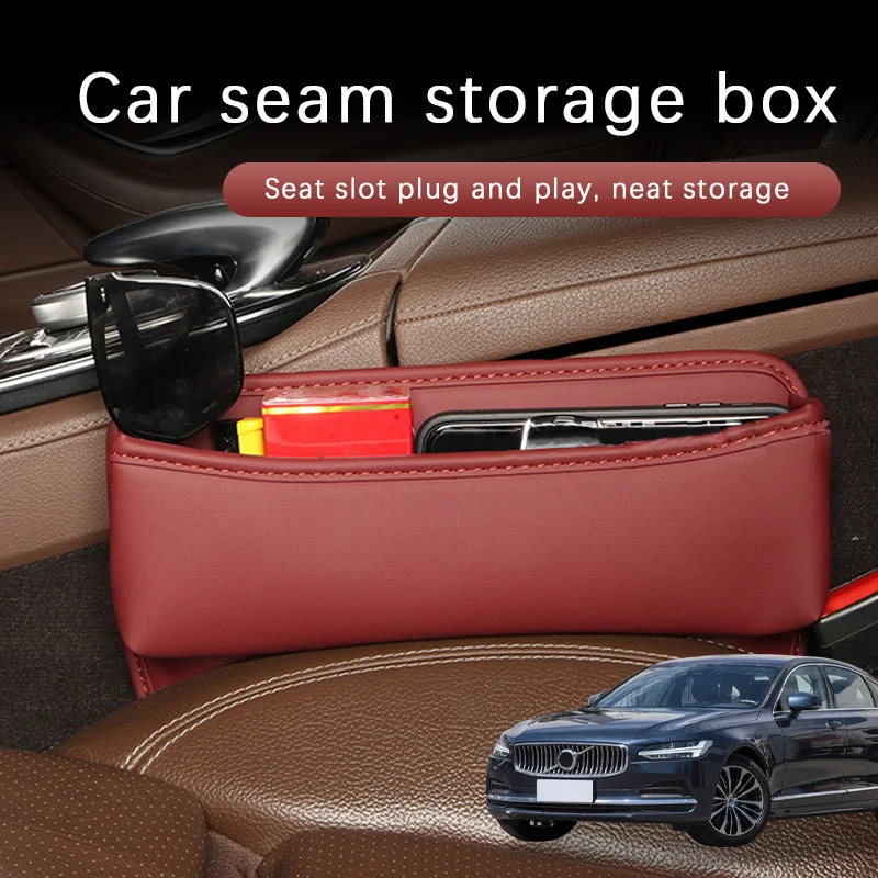 

Car Seat Gap Storage Box Driver Front Auto Seat Gap Filler Organizer Wallet Keys Card Storage Box For Volvo S90