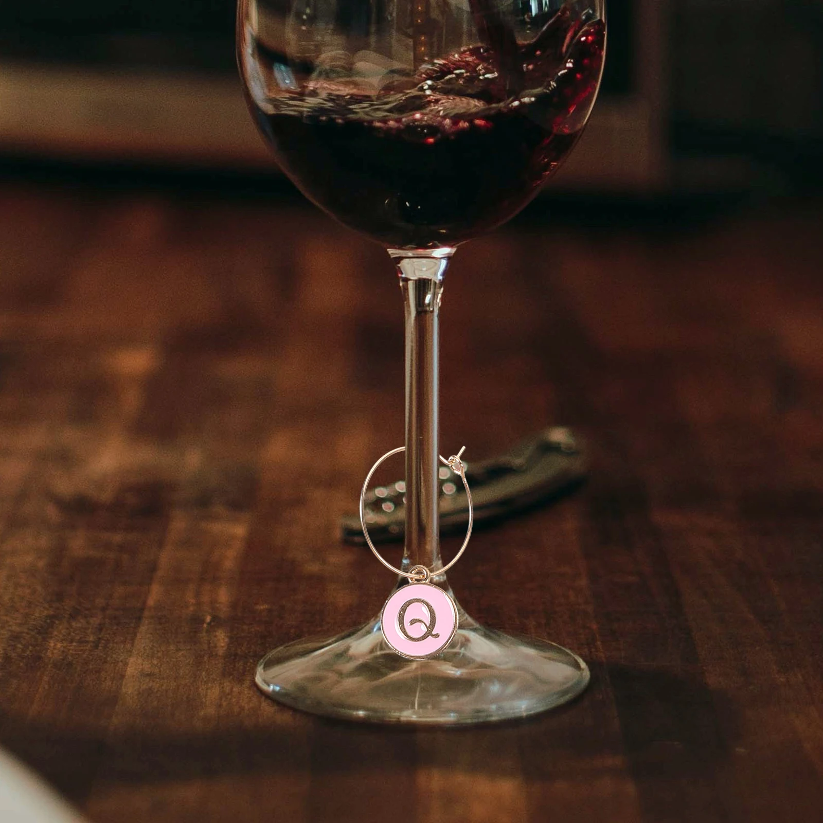 

26Pcs Alphabet Wine Glass Charms Unique Letter Drink Markers Party Glass Identifiers Reusable Decorative Cup Tags