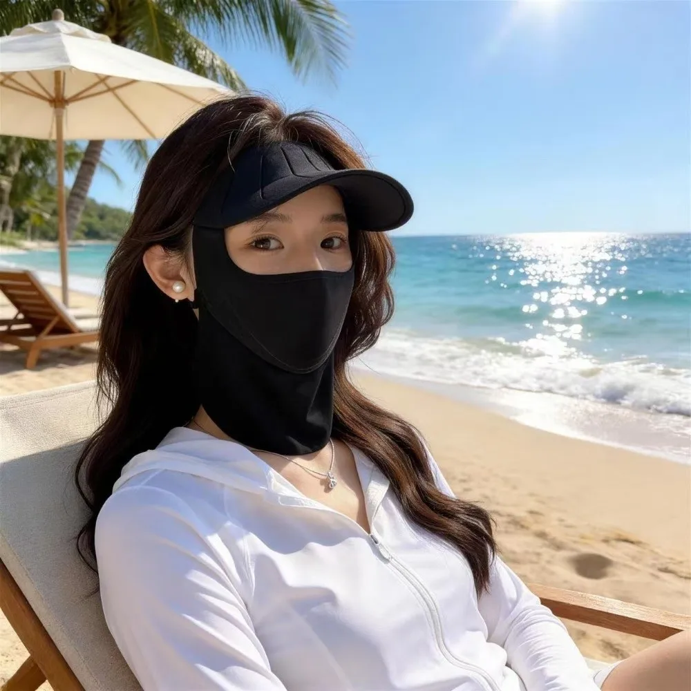 

Fashion UV Blocking Sun Protection Mask Cooling Effect UPF 50+ One-piece Mask Hat Adjustable Breathable Face Cover for Outdoor