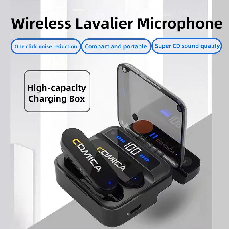 

Comica Vimo S 2.4G Wireless Lavalier Microphone,Compact Wireless Lapel Microphone With Charging Case for iPhone Android phone