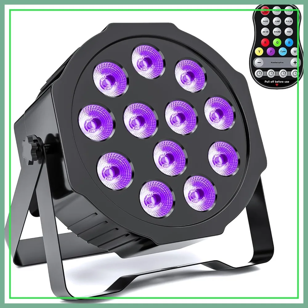 

Rechargeable Par Lights RGBWA+UV 6-in-1 LED Battery Powered Stage Lights with Remote & DMX Control, Sound Activated for DJ