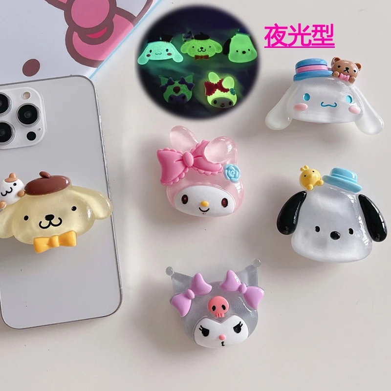 Cinnamoroll Sanrio Mobile Phone Air Cushion Bracket Kuromi Melody Pochacco Back Stick Telescopic Bracket Desktop Ornaments Gifts