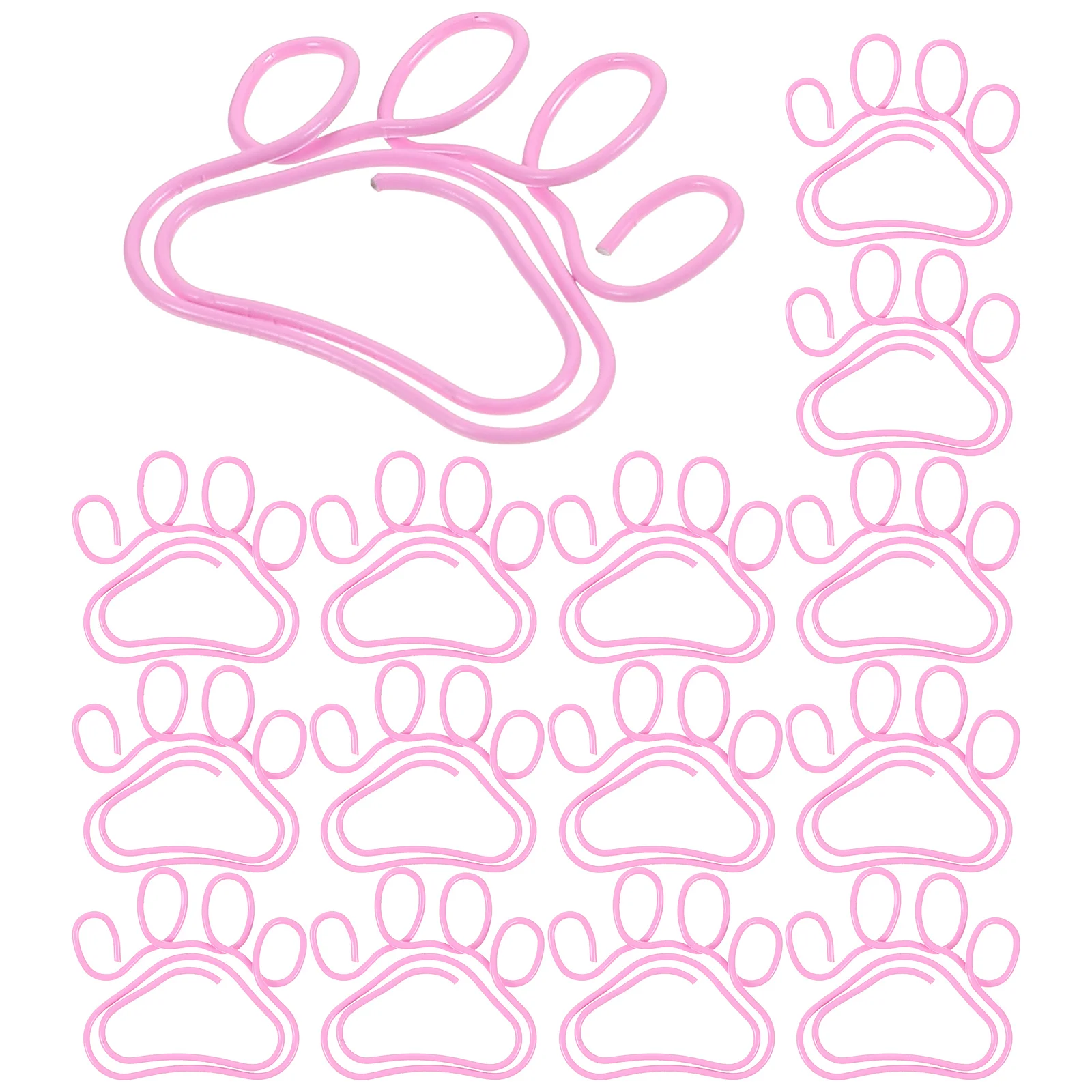 Stationery Clips Cartoon Paw Print Paper Paperclips Document Pink Metal Cute Student