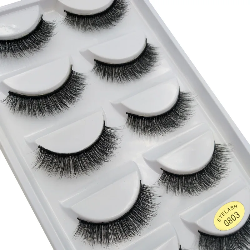 5 Pairs 3D Mink False Eyelashes H13, Soft Eyelash Extension Natural Eyelashes Makeup Lashes Wholesale G800, G806