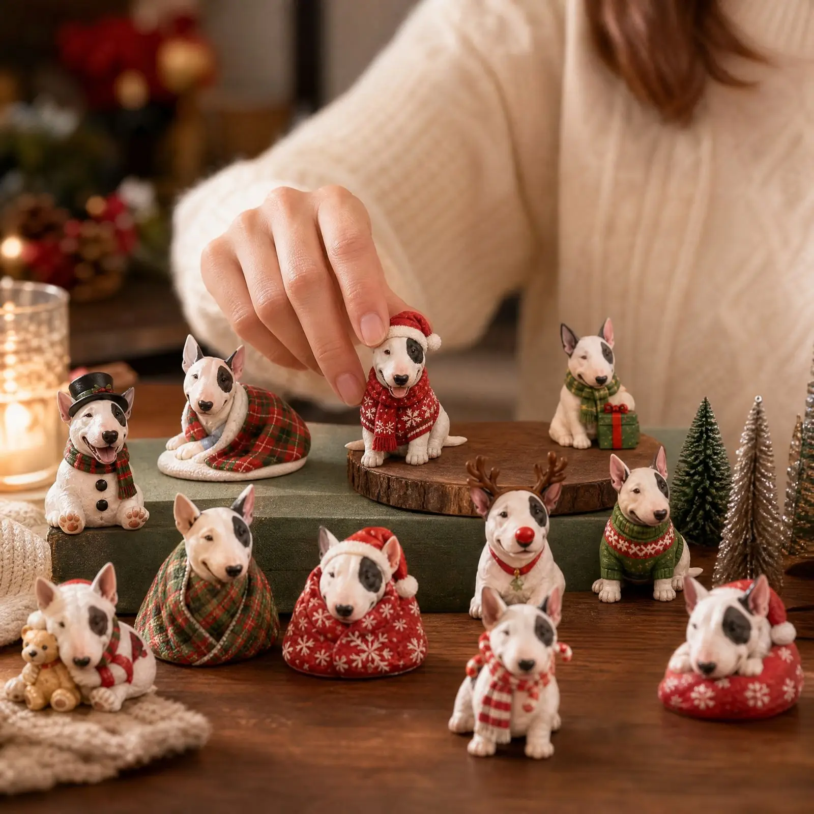 Christmas Bull Terrier 2026 Advent Calendar 24 Pcs Festive Bull Terrier 2D Acrylic Hanging Ornaments Holiday Countdown Surprise - view 6