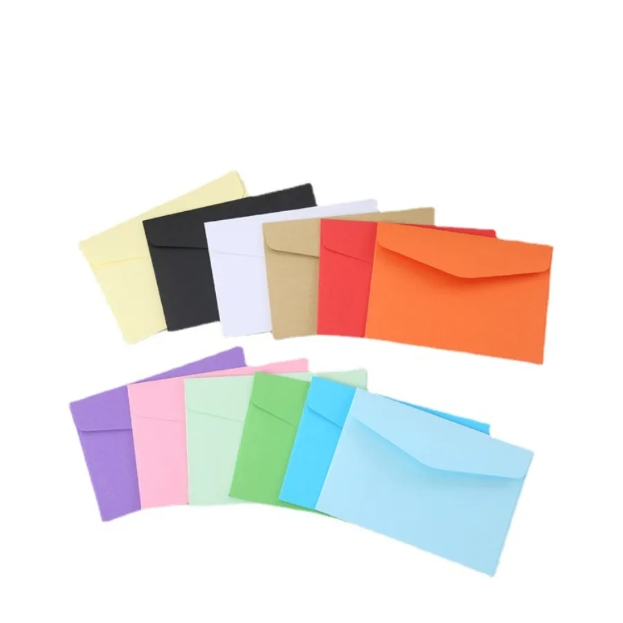 Enveloppes colorées, cartes, sacs en papier d'emballage de mariage, petites enveloppes créatives en papier Kraft rose vierge pour membres, 10 pièces