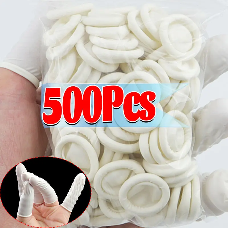 شفافة في الهواء الطلق إصبع كم رقيقة جدا متجمد عدم الانزلاق قفازات خالية من الغبار مسمار حماية إصبع كم قفازات العمل اللاتكس #2