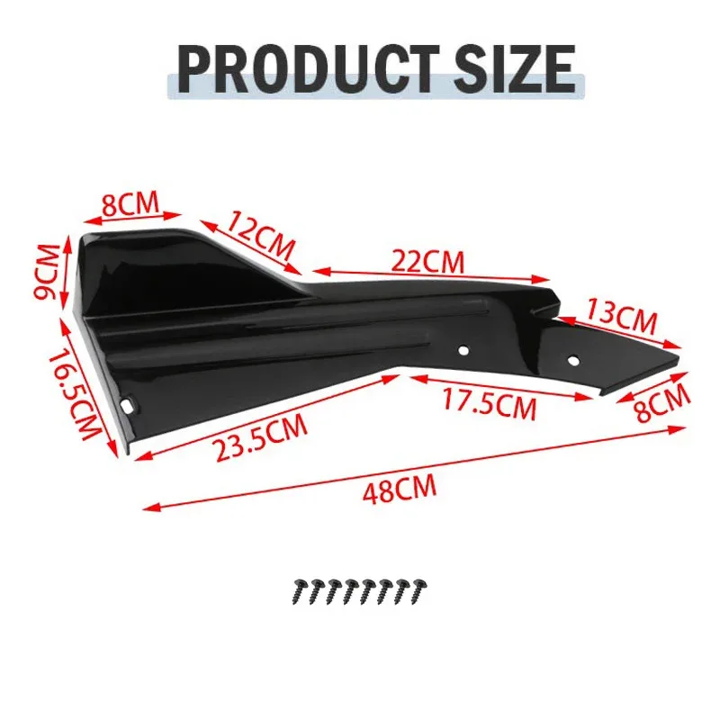 زوج شفاه المصد الخلفي للسيارة العالمي، حماية جناح مزخرفة من ألياف الكربون، ناشر مضاد للصدمات، تنورة جانبية، مغلف Ang #5