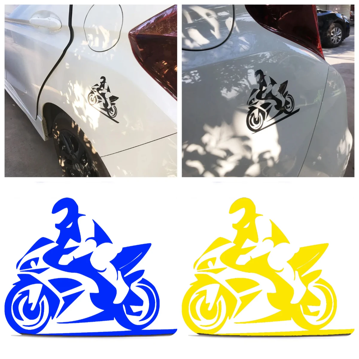 

1 шт. разноцветные водонепроницаемые виниловые наклейки для мотоциклистов – черные/синие/желтые/белые для декора автомобиля, мотоцикла и шлема