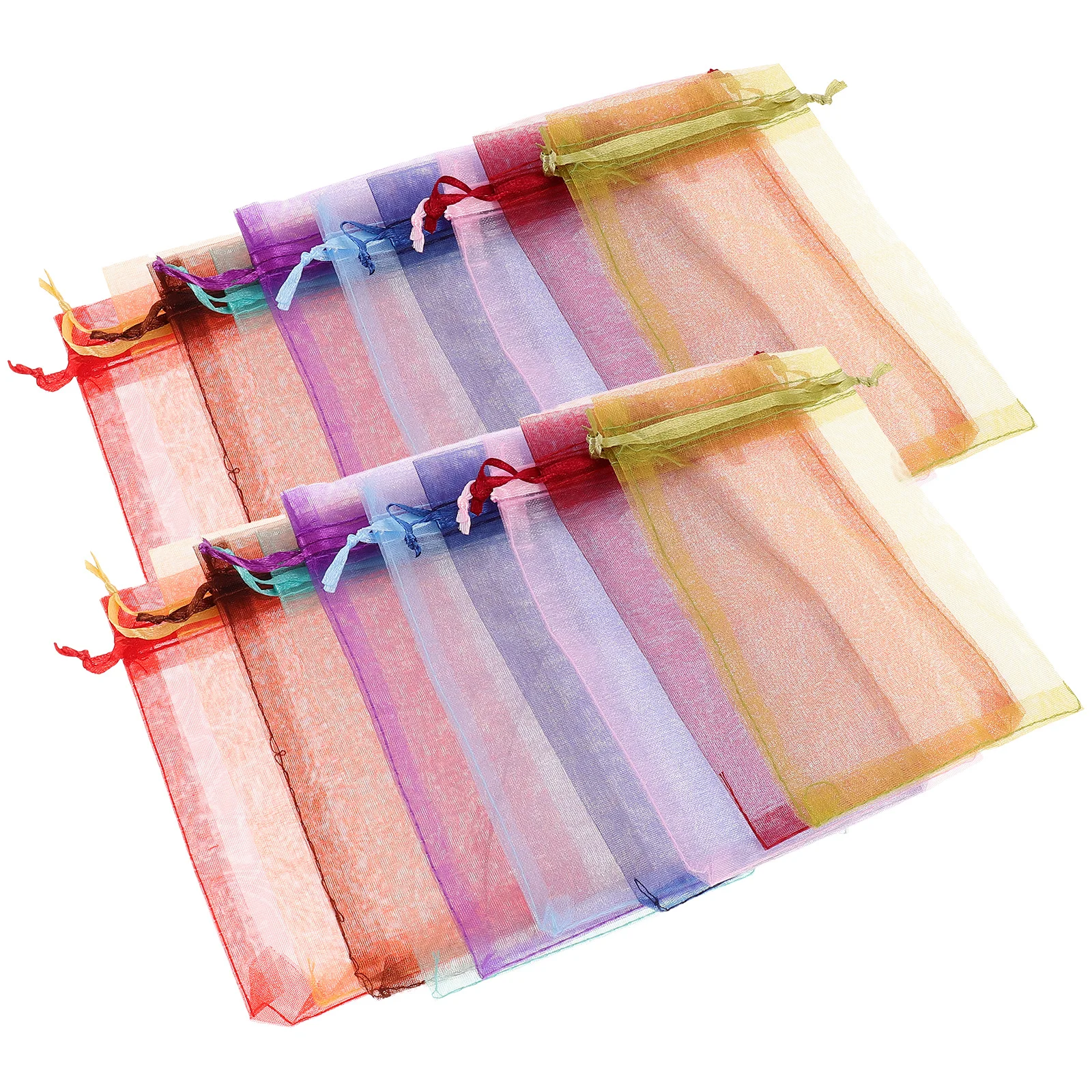 

100 Pcs Fabric Party Favors Organza Bags Drawstring Bracelets Earring for Packaging Jewelry Pouch