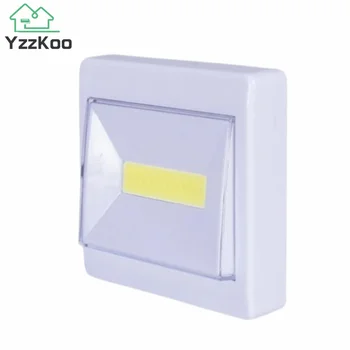 YzzKoo السوبر مشرق COB التبديل LED ضوء الليل بطارية تعمل LED الجدار مصباح خزانة لاسلكية تحت خزانة أضواء للمطبخ