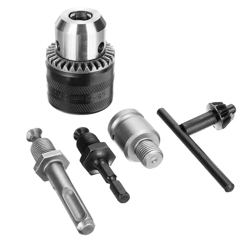 

1/2" Drill Chuck Adapter 5pcs/set,| 1.5-13mm Quick Change For SDS PLUS Shank To 1/4" Hex Impacts Driver Bit Connector