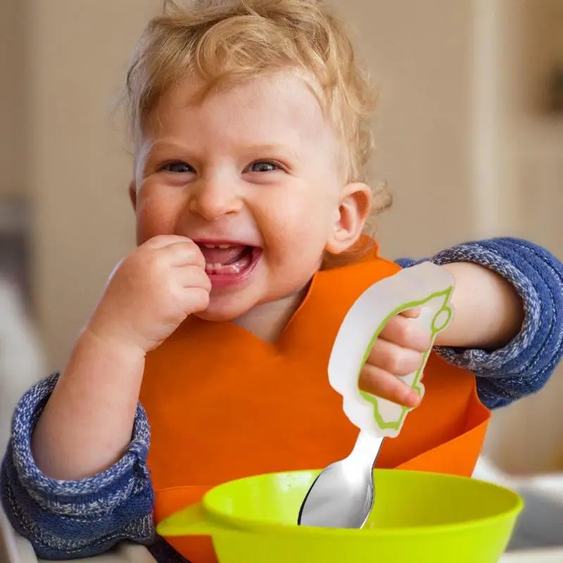 

Spoons For Baby Children Learning Eating Spoons Fork Easy Grip Feeding Utensils Smooth Food Feeder Tableware For Parents Family