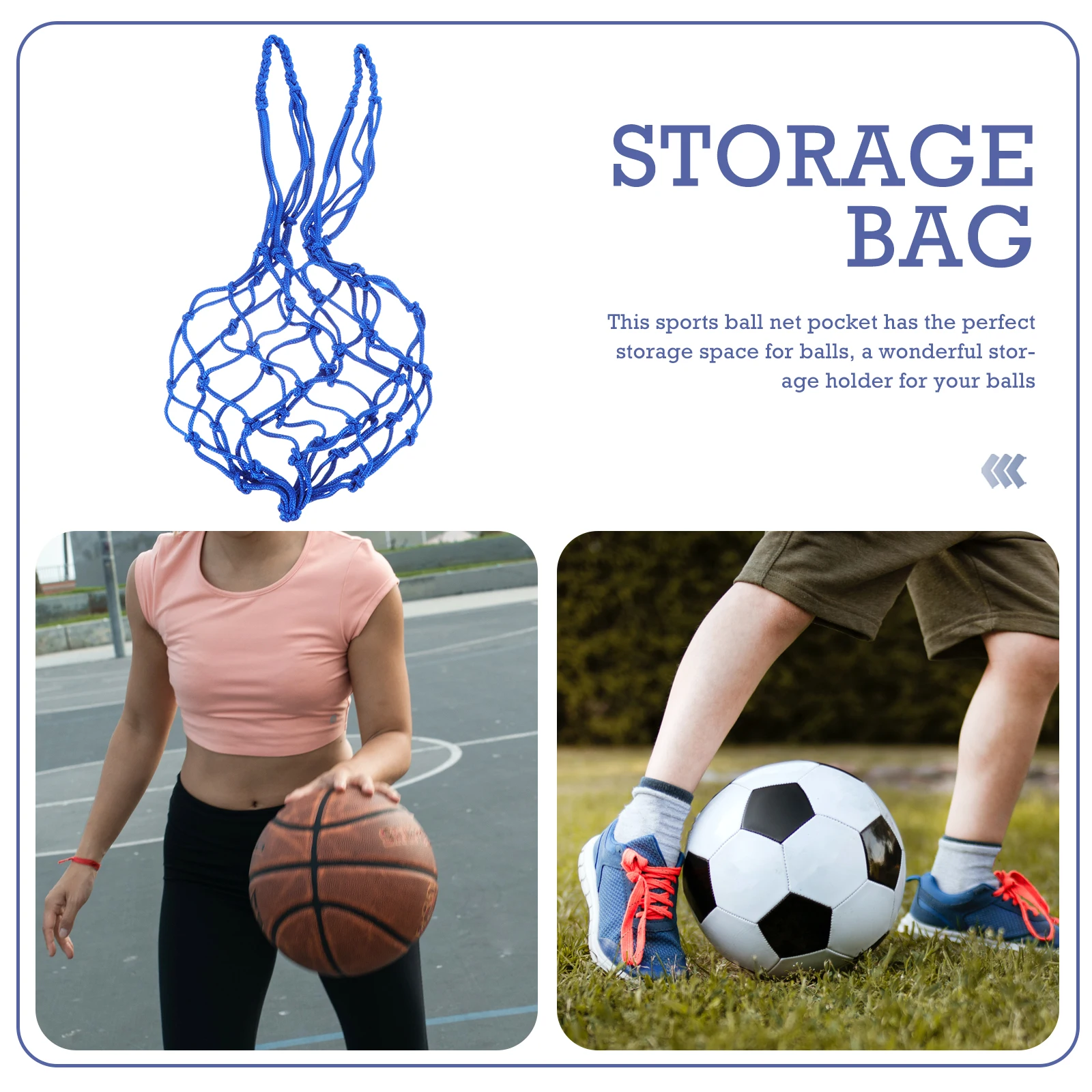 

2pcs Mesh Ball Storage Net for Soccer Football Basketball Large Capacity Space-Saving Sports Equipment Bag for School Team Use